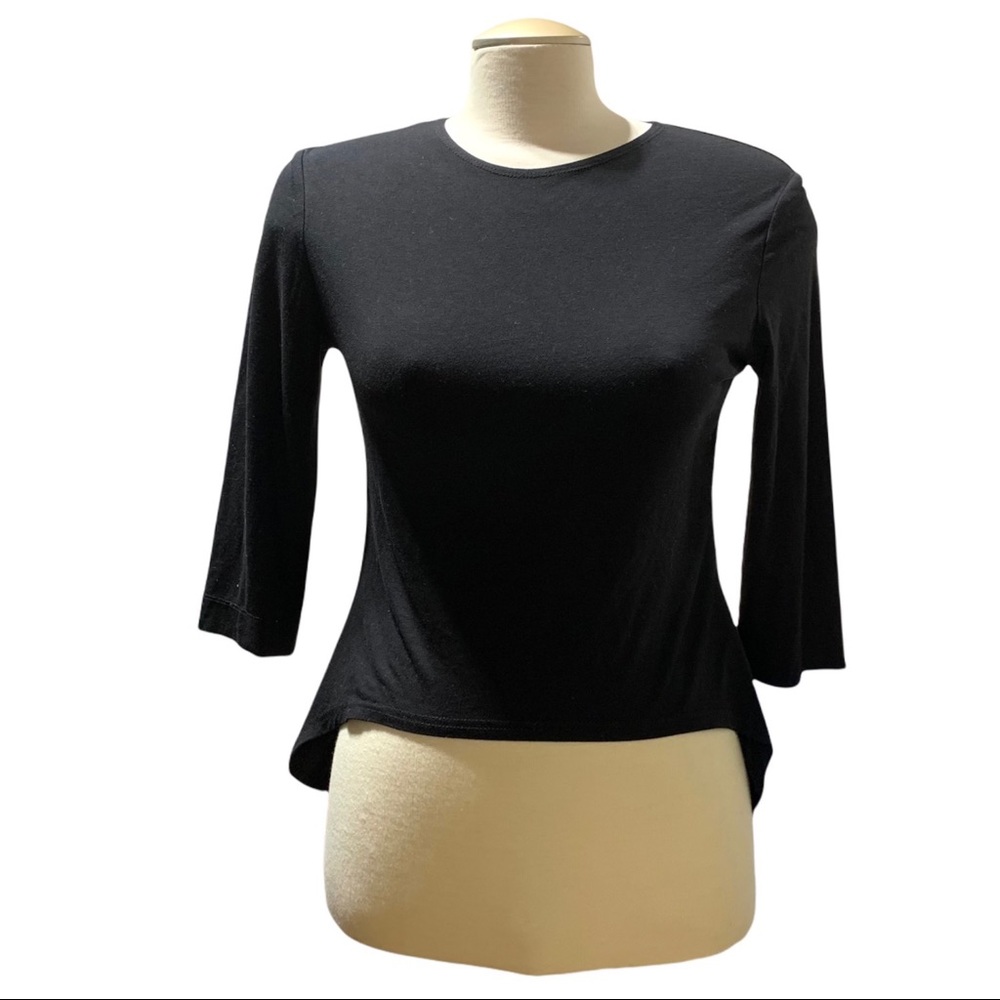 Abigail Black 3/4 sleeves top, small